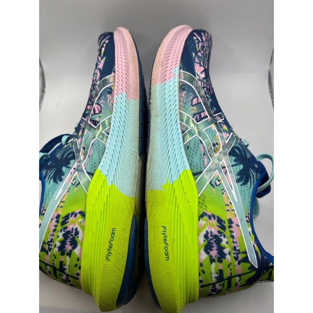 ASICS‎ Gel Nimbus 14  Women's Running Shoes Blue Pink Green Floral Size 9 - Picture 4 of 8